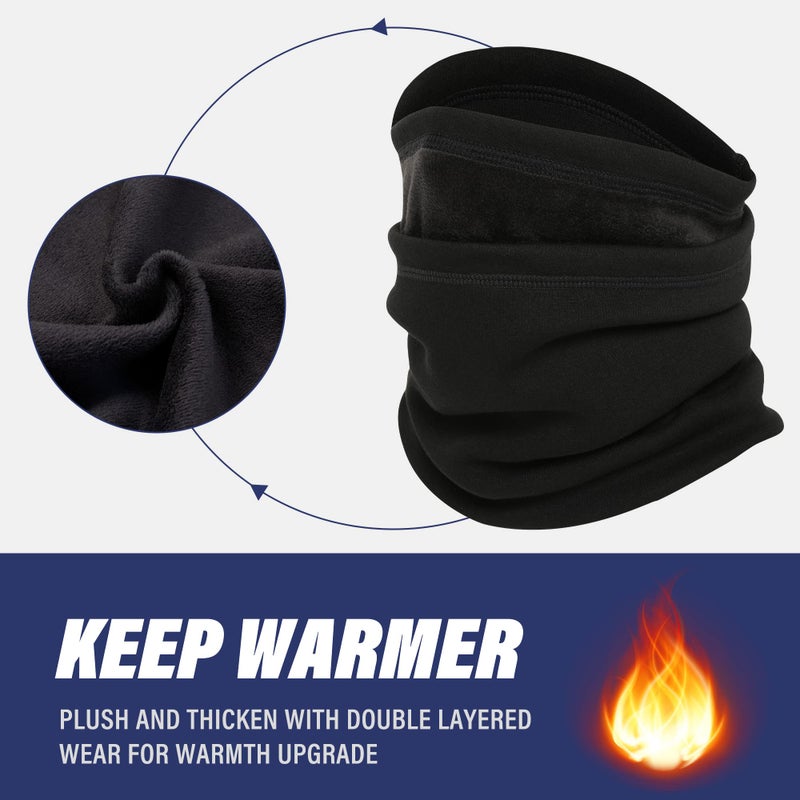 SUNMECI Neck Gaiter Warmer Ski Scarf Windproof Mask - Thick Fleece Neck Warmer Cold Weather Face Mask - Image 4